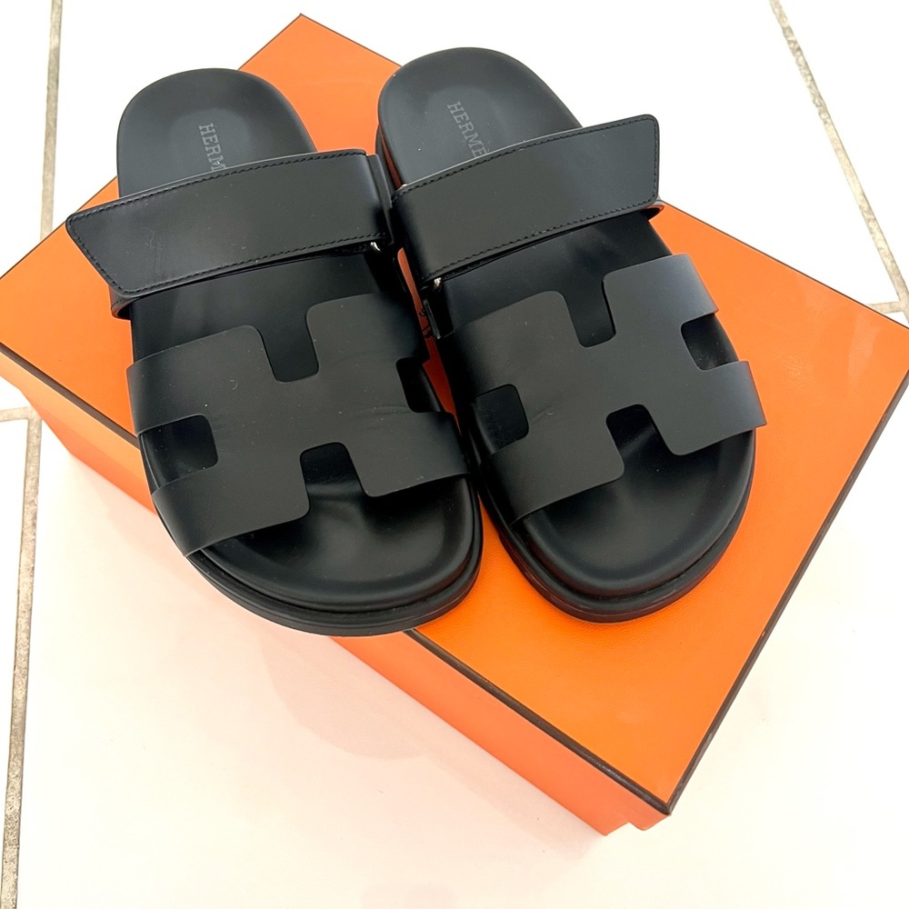 HERMES calfskin women’s chypre sandals Size:35
